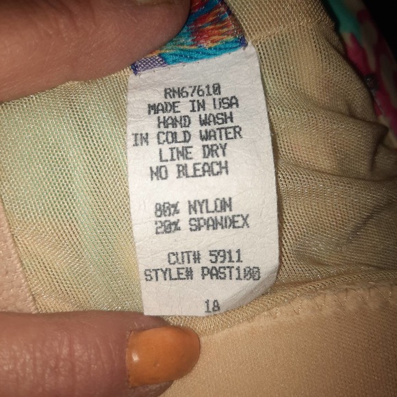 Modest Sizzle Beach Light Blue floral Swim Dress built in bra X back straps 18 - Picture 4 of 4